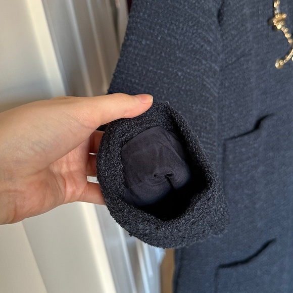 Tuckernuck Navy Tie Tweed Kelly Dress, Navy Blue Boxy Dress, Size Medium - Picture 11 of 16